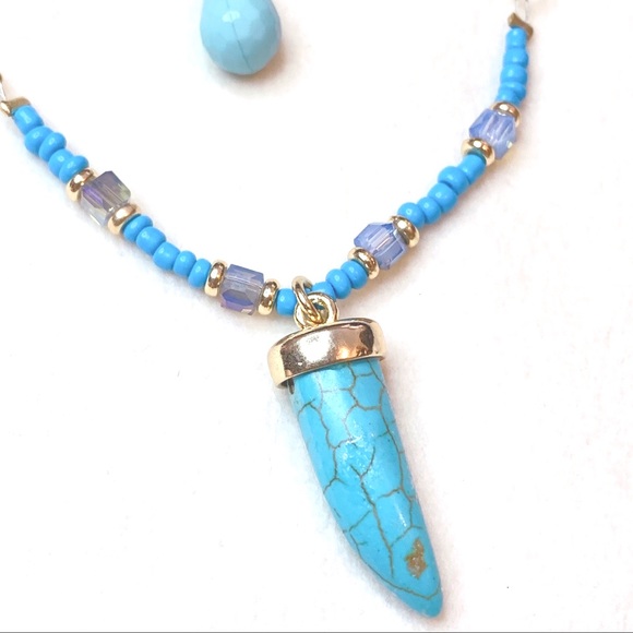 ❤️Seller’s Pick❤️ Turquoise Pendant Double Chain Long Necklace - Picture 7 of 15